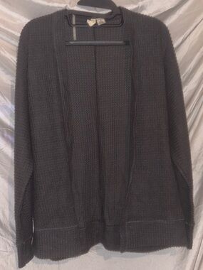 Sky and Sparrow Womens Charcoal Open-Front Knit Cardigan